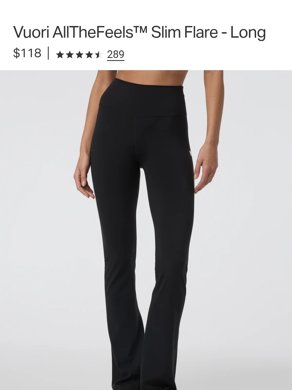 Vuori AllTheFeels™ Slim Flare Long Pants — Black 33" Medium